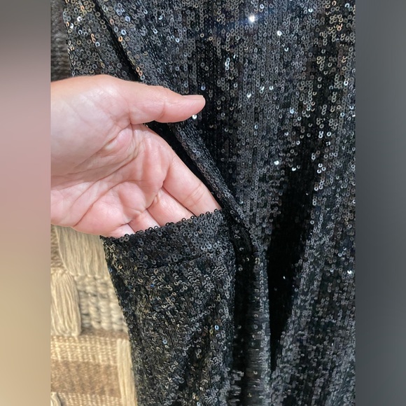 🖤NWT BB Dakota Anthropologie black sequin duster cardigan  sz S 🖤 - Picture 7 of 9